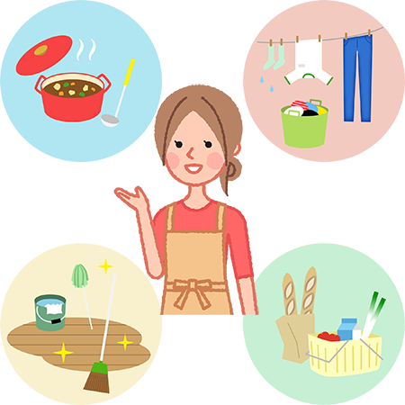掃除、洗濯、調理等の家事（生活援助）